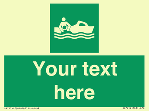 Custom sign safe condition Rescue boat